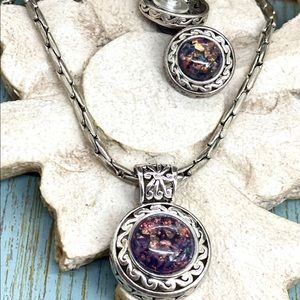 Brighton like silver necklace and earring set